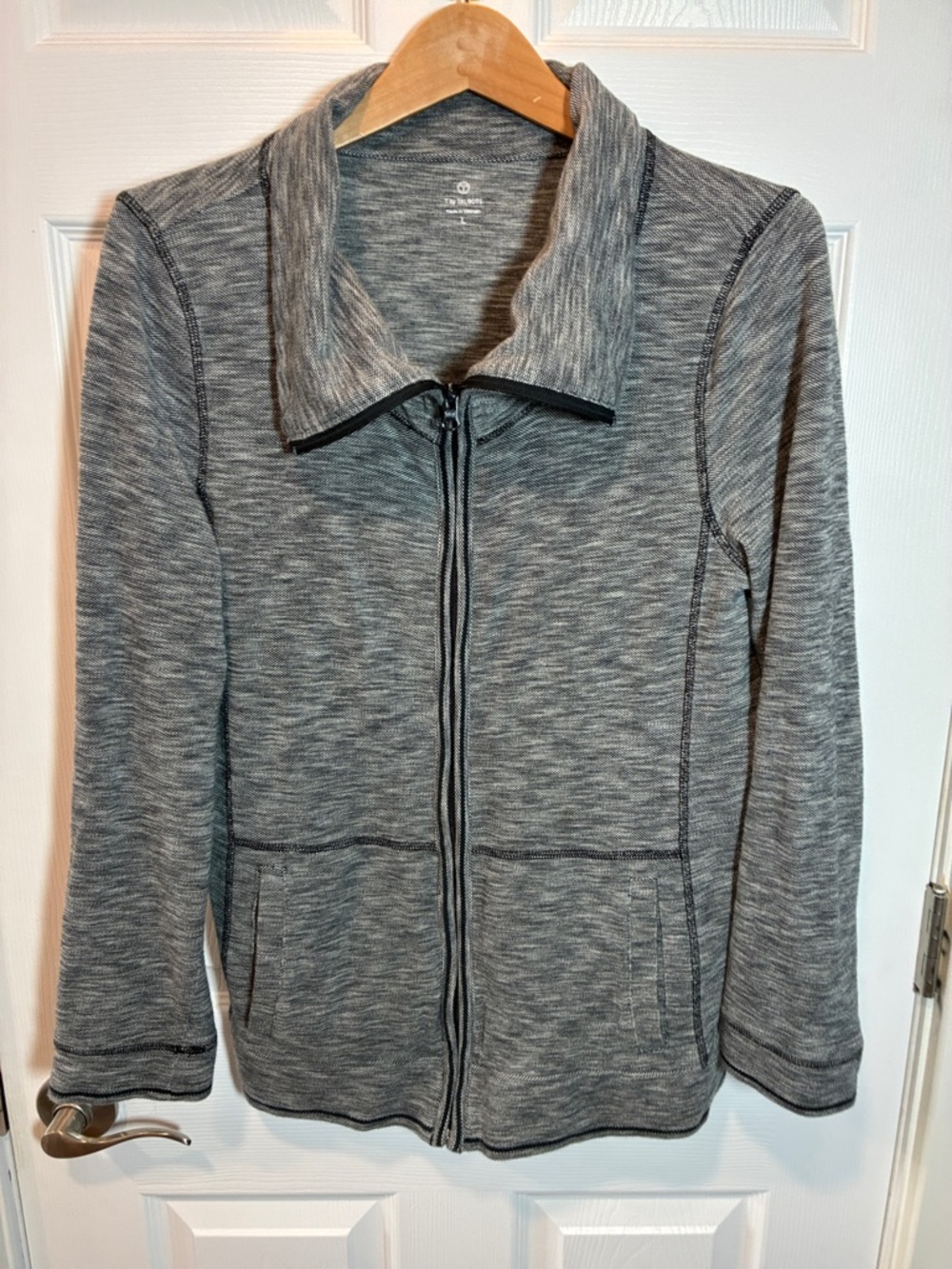 Talbots Heathered Gray Knit Top